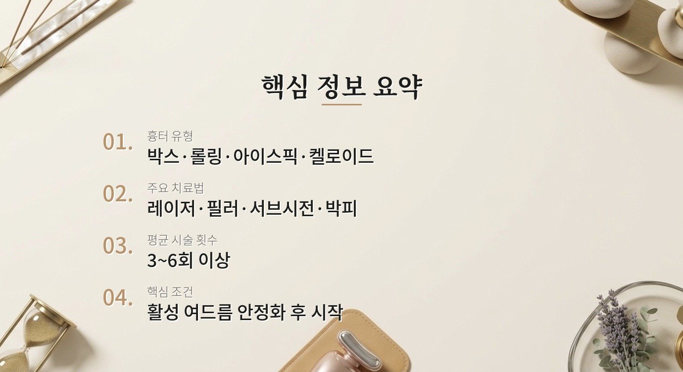 여드름 흉터 치료 방법이 이렇게 많다고요? 핵심 정보