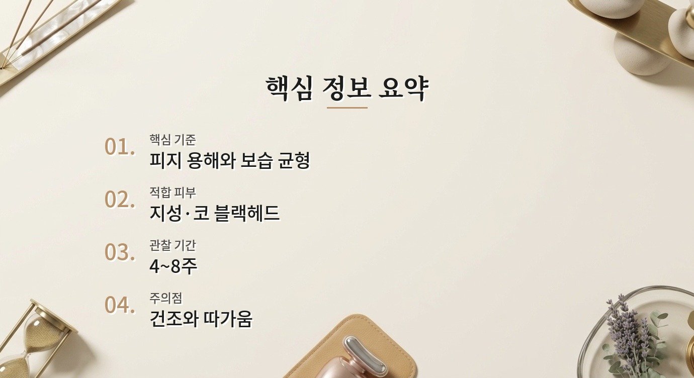 BHA 블랙헤드 루틴 함께 쓰면 피할 성분 조합 정리 핵심 정보 요약 이미지