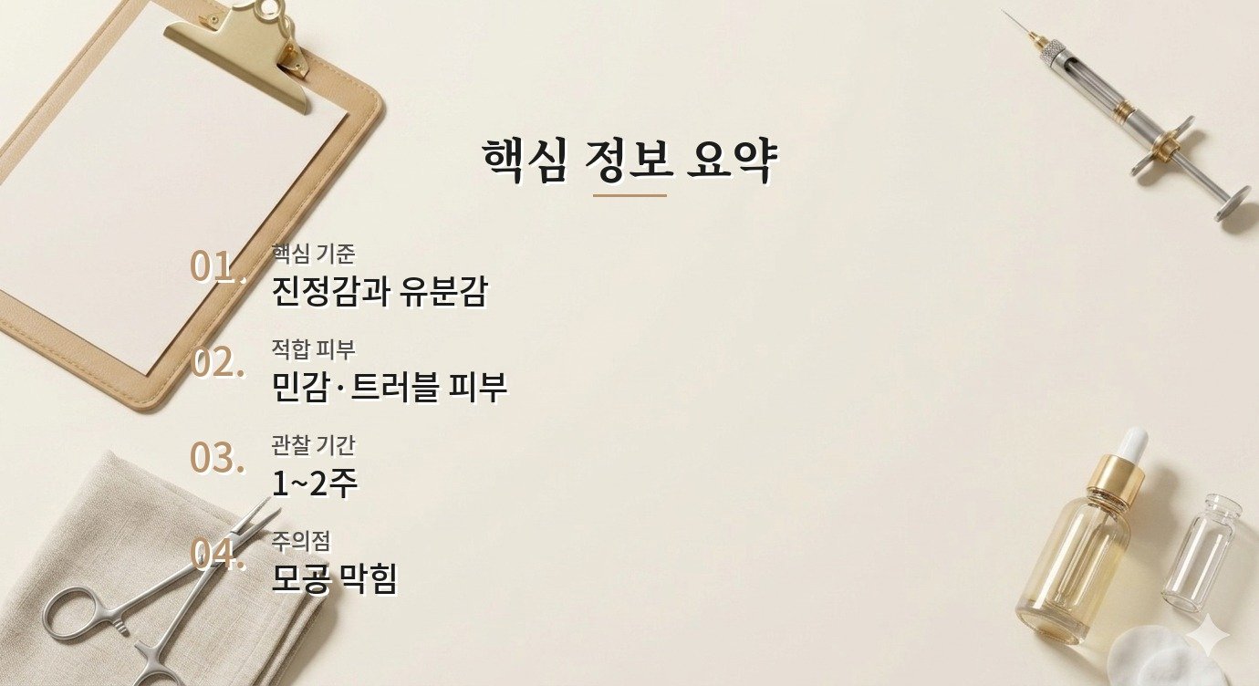시카 크림 트러블 피부 민감 피부 사용 기준과 테스트 방법 핵심 정보 요약 이미지
