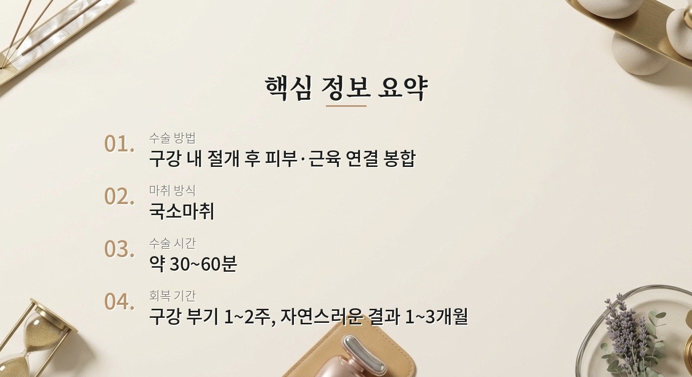 보조개 성형 수술은 어떻게 하고 결과가 자연스럽게 나오나요? 핵심 정보