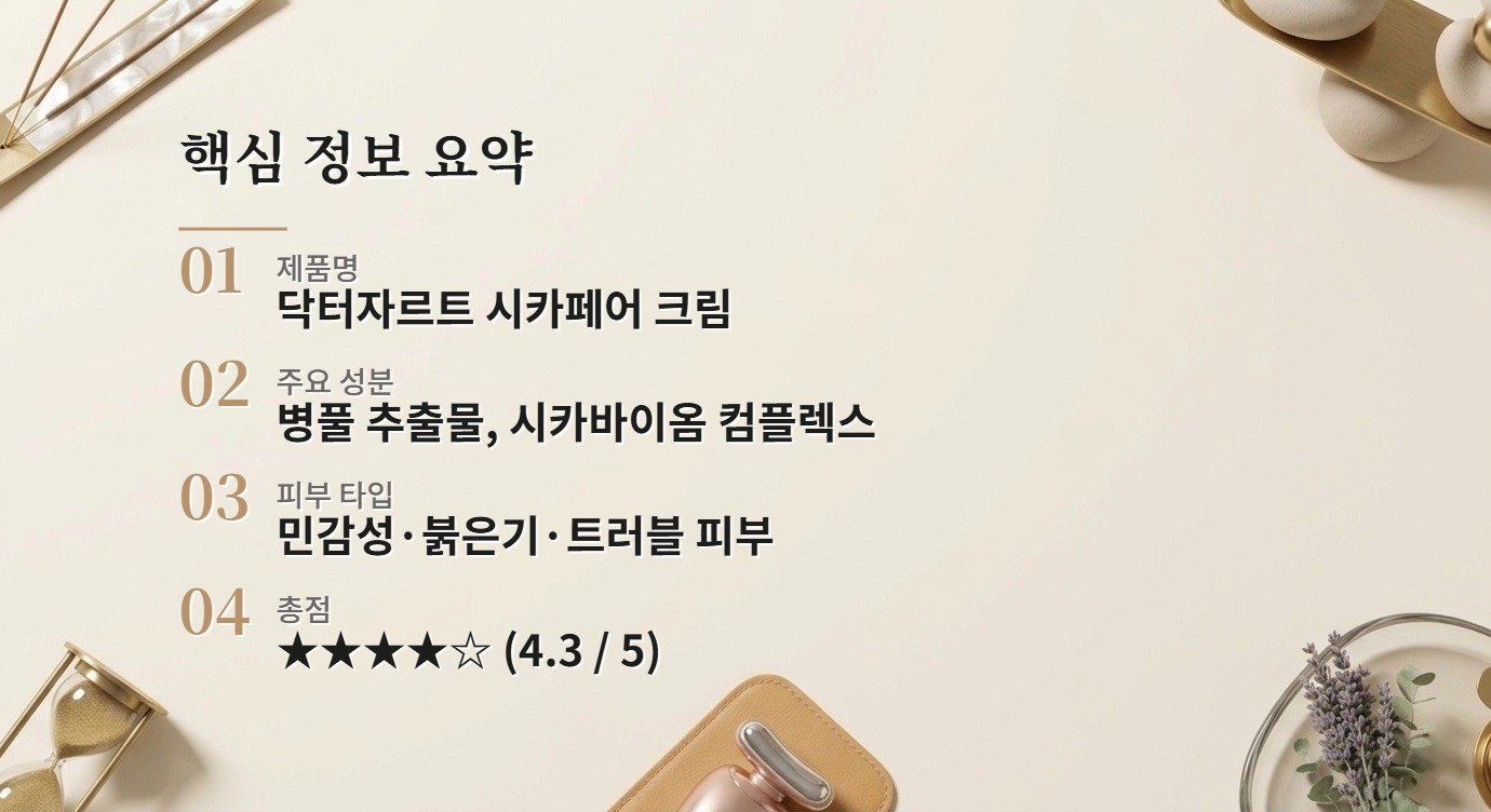 닥터자르트 시카페어 크림 리뷰 | 붉은 피부 진정 효과 실제로 있을까? 핵심 정보