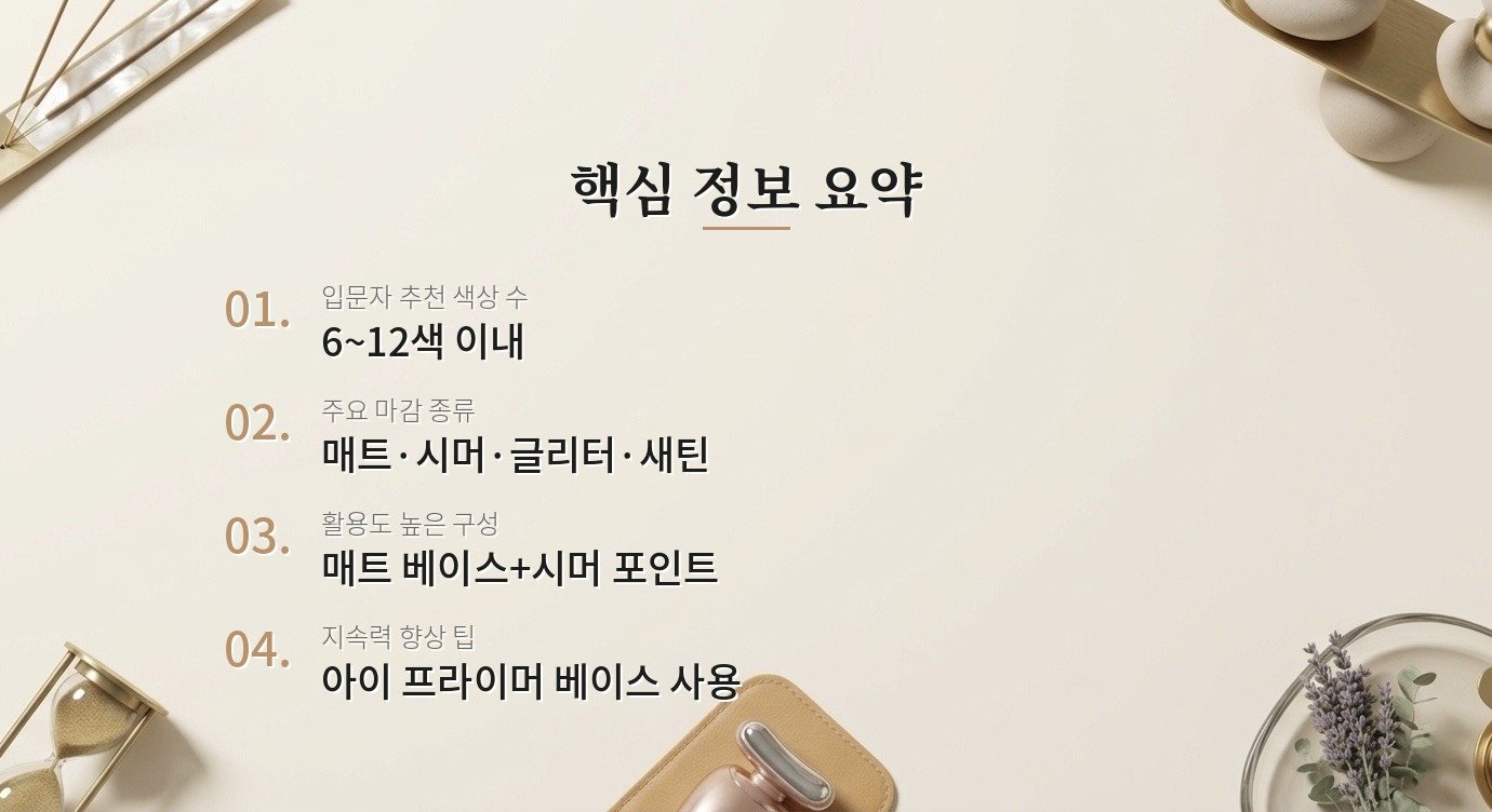 아이섀도 팔레트, 색상 수가 많을수록 좋은 건가요? 핵심 정보