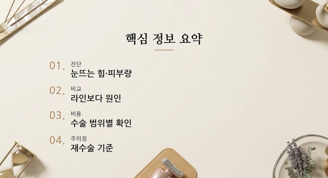 눈성형 병원 상담은 어떤 질문부터 해야 하나요? 핵심 정보