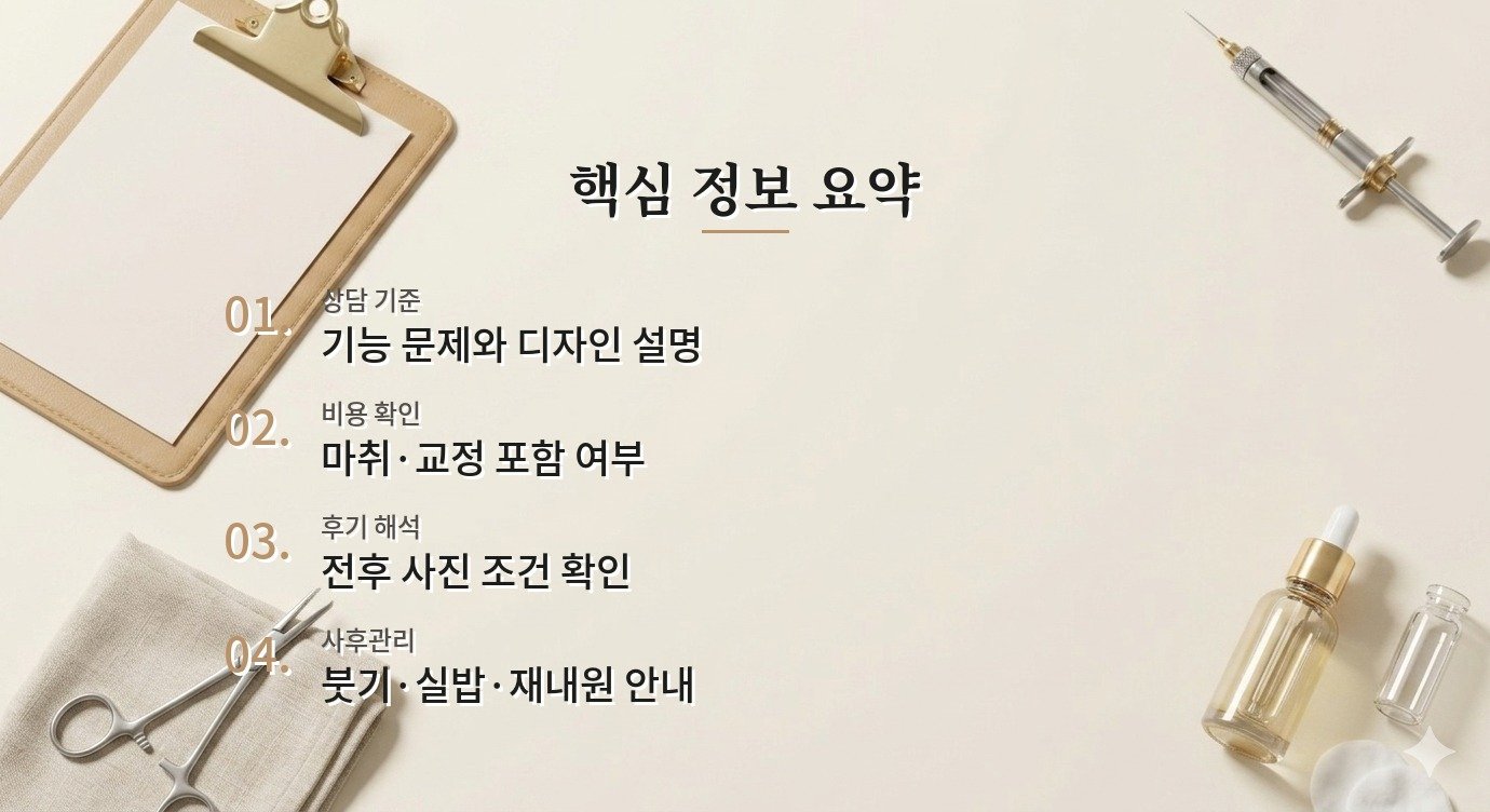 눈성형 상담 병원 비용 차이와 견적 비교 기준 핵심 정보