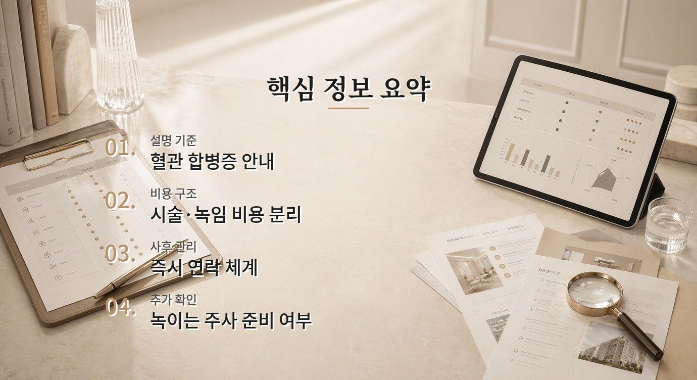 필러 병원 응급 대응 가격 차이를 판단하는 비교 기준 핵심 정보 요약 이미지