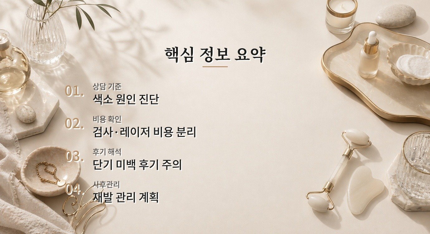 기미 잡티 병원 선택 기준과 상담 전 체크포인트 핵심 정보 요약 이미지