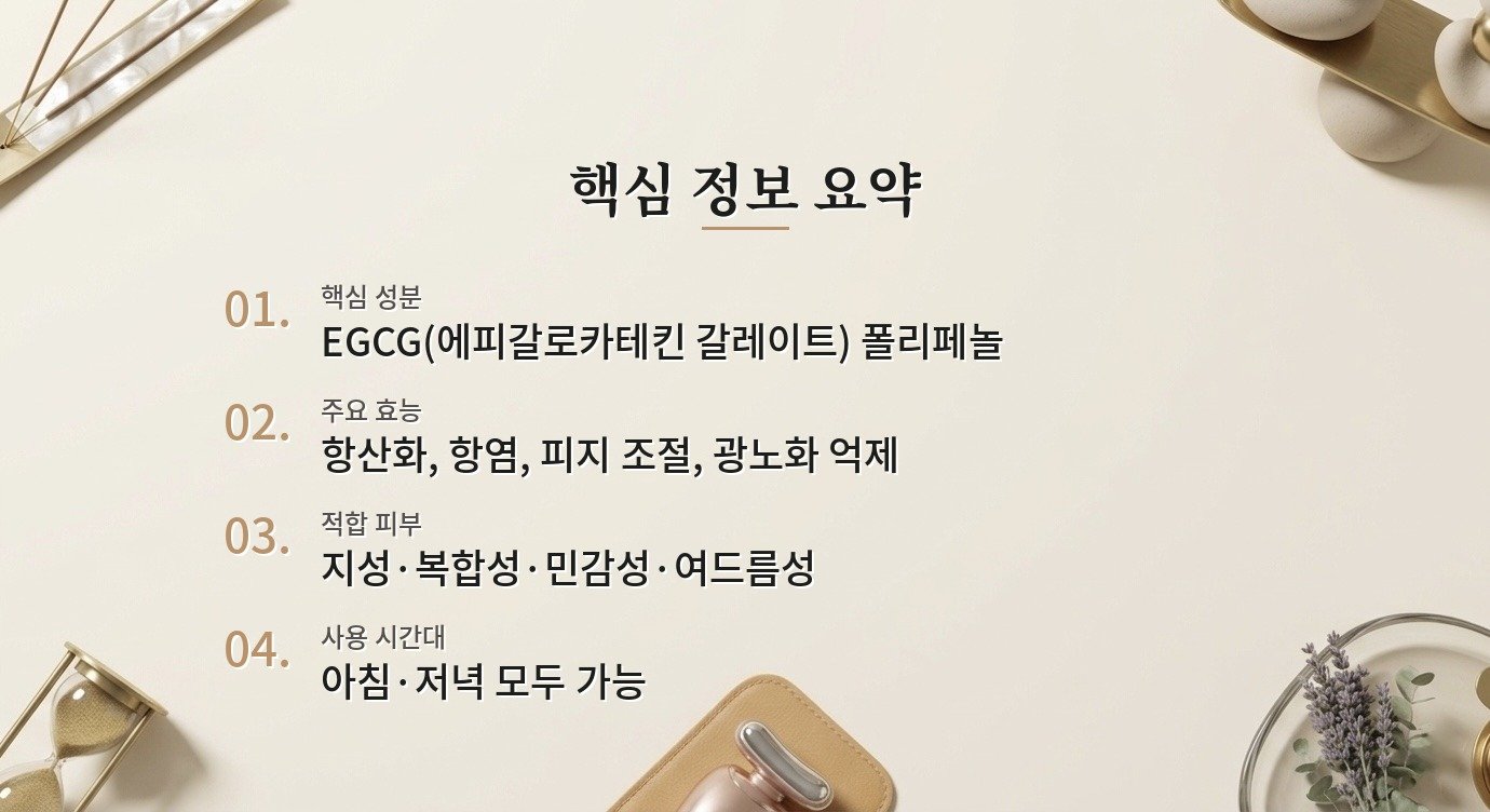 녹차 추출물이 피부에 정말 좋다는 게 사실인가요? 핵심 정보