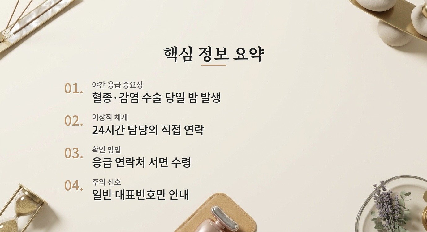 수술 후 야간·응급 연락이 가능한 병원, 얼마나 중요할까? 핵심 정보