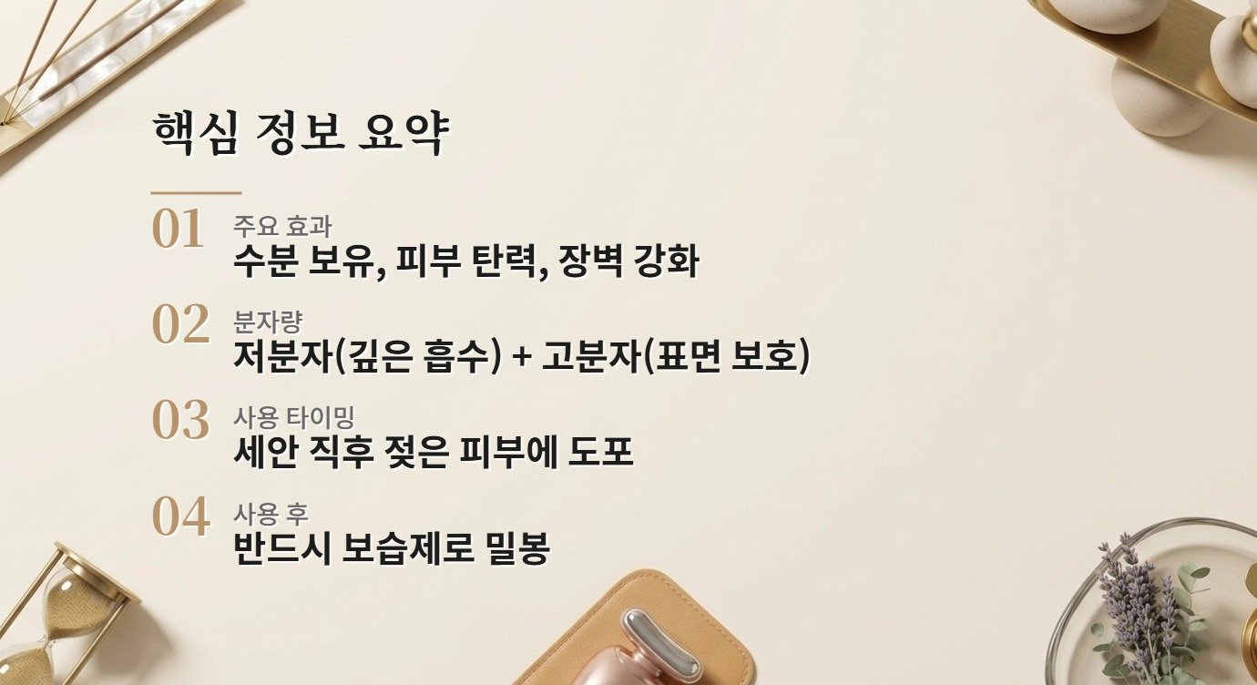 히알루론산 세럼 효과와 올바른 사용법: 수분 가득한 피부 만들기 핵심 정보