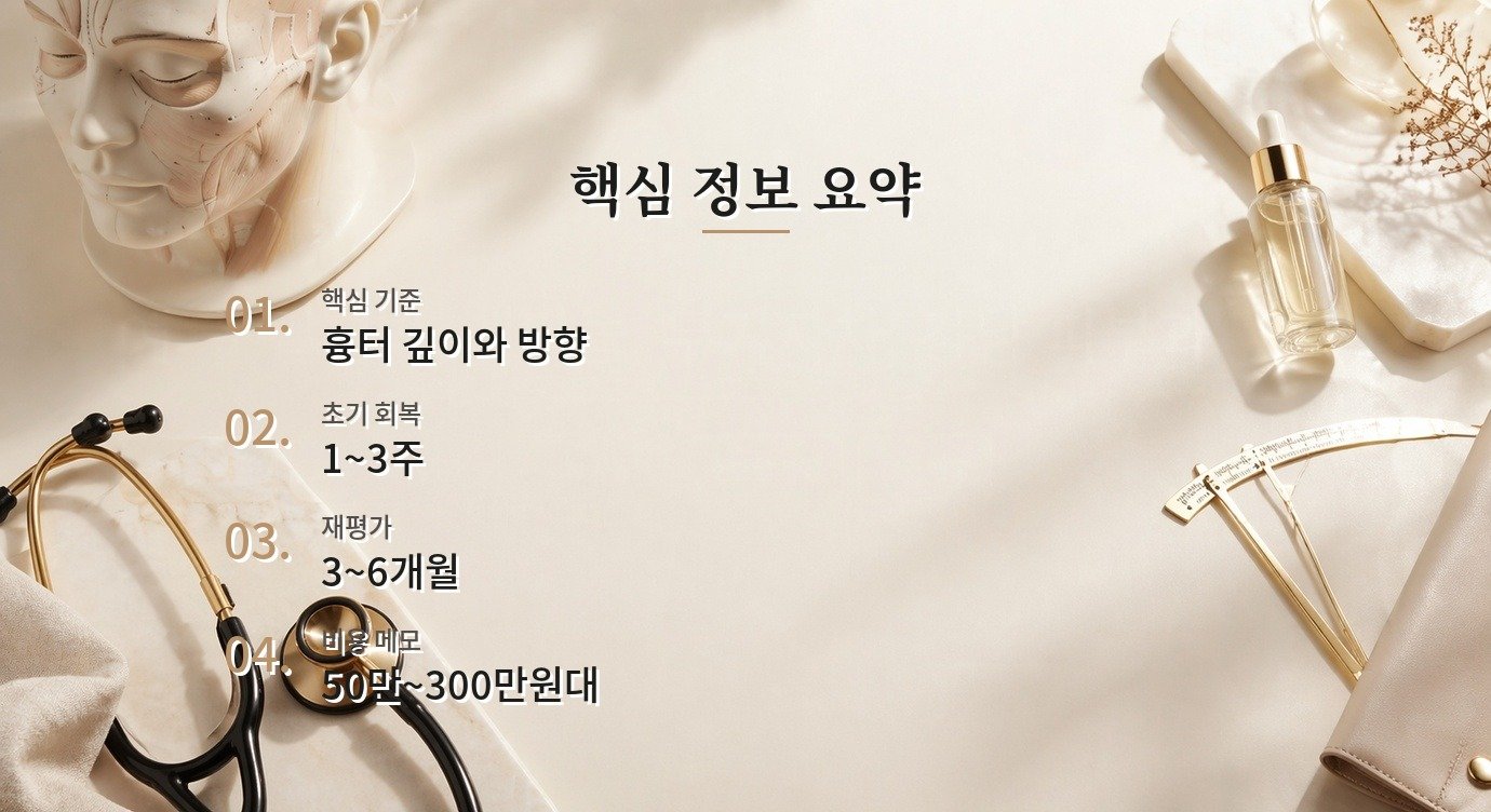 흉터 성형 결과 안정화 시기와 재평가 기준 핵심 정보 요약 이미지