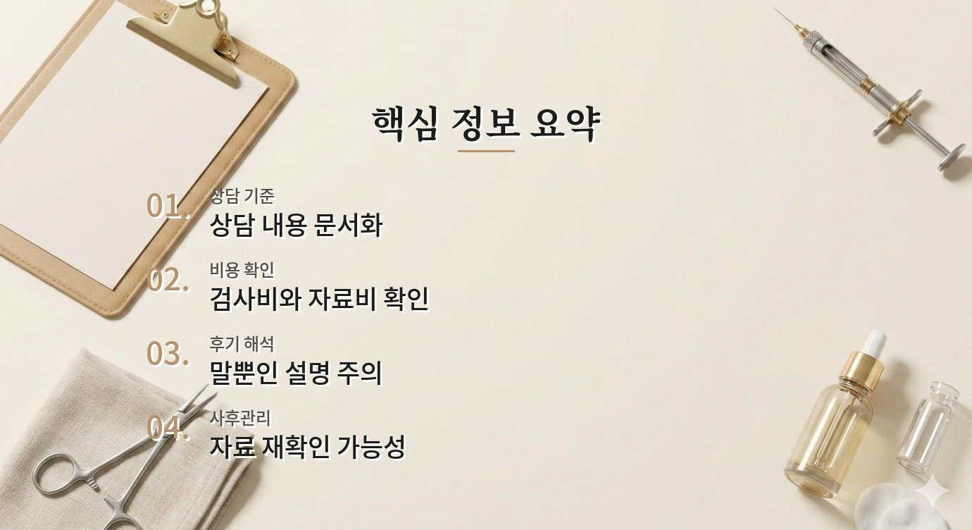진단 설명 기록 병원 선택 기준과 상담 전 체크포인트 핵심 정보 요약 이미지