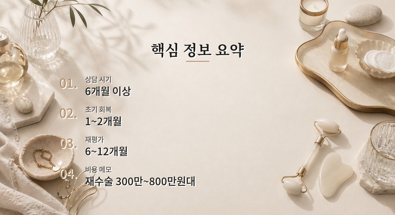 코 재수술 시기 회복 기간과 관리 기준 정리 핵심 정보 요약 이미지
