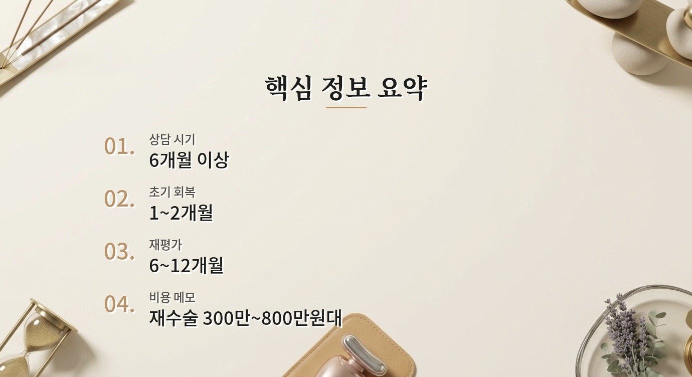 코 재수술 시기 수술 후 이상 신호 체크 기준 핵심 정보 요약 이미지
