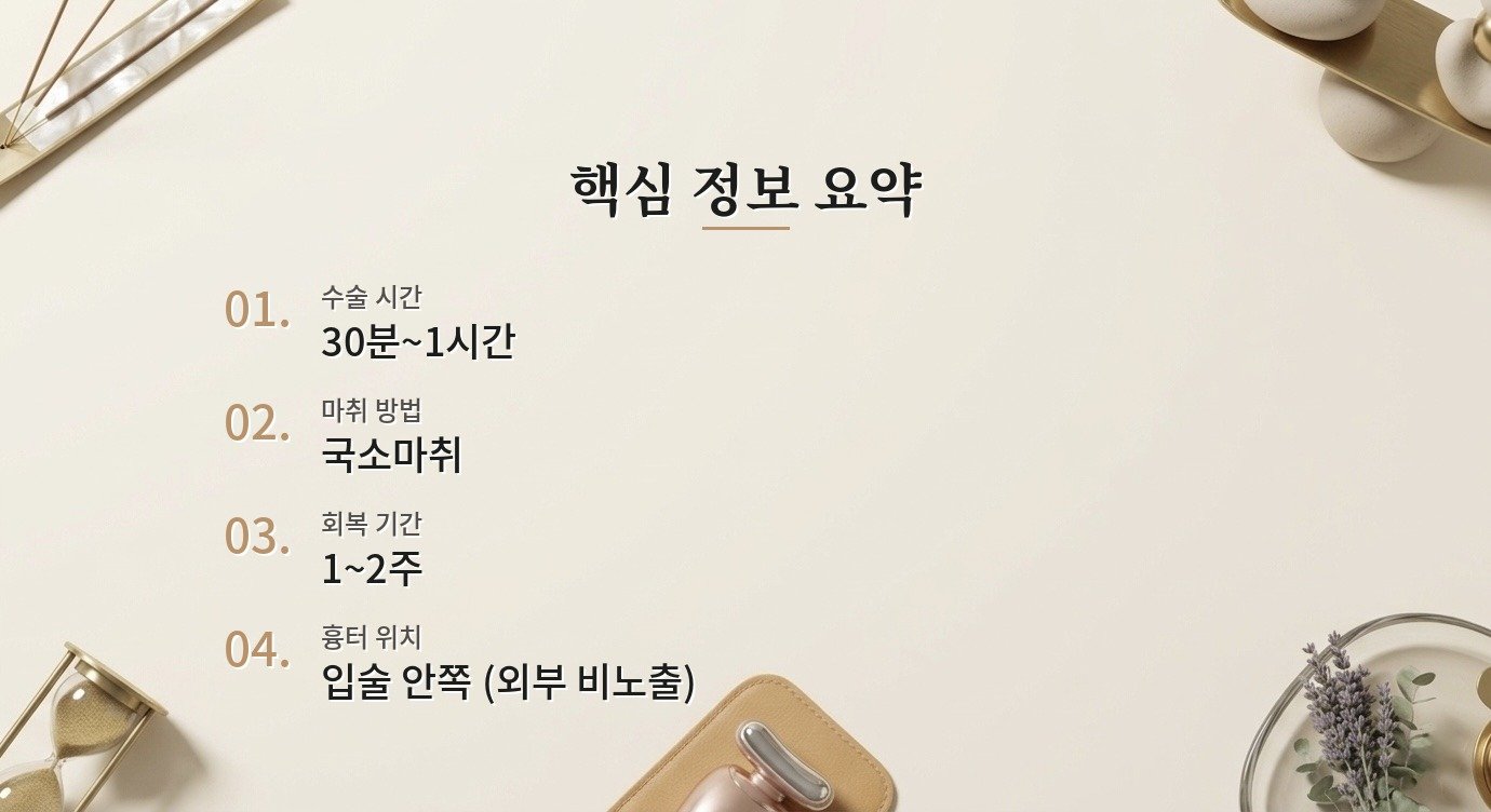 입술이 너무 두껍고 앞으로 나와서 고민인데, 입술 축소술로 해결이 될까요? 핵심 정보