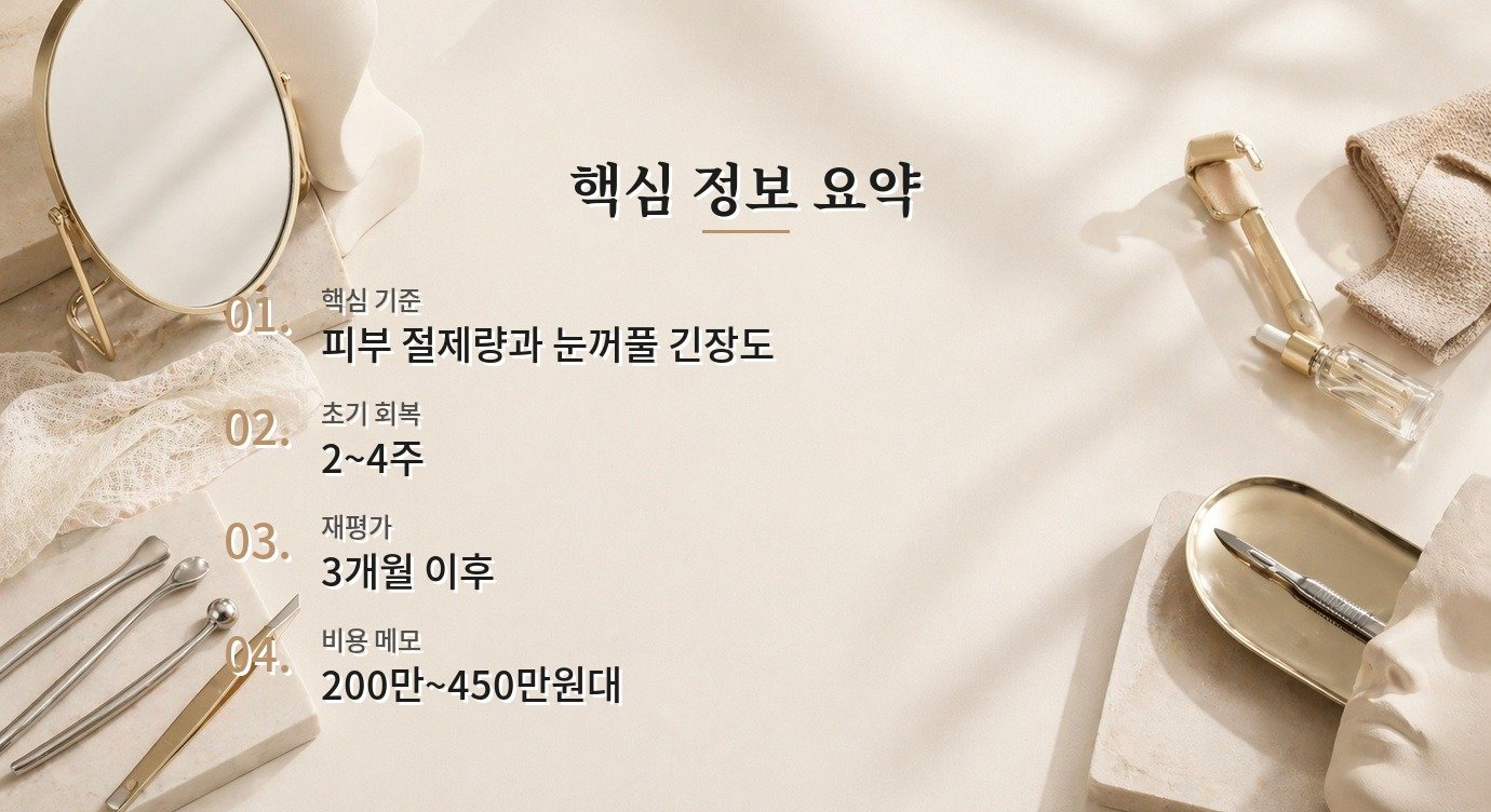하안검 수술 흉터와 안구건조 결과 안정화 시기와 재평가 기준 핵심 정보 요약 이미지