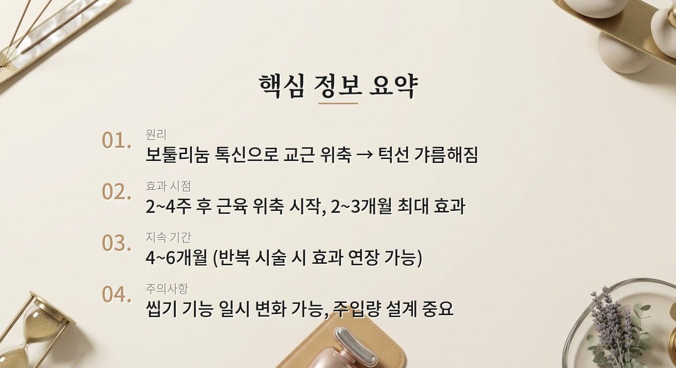 사각턱 보톡스는 어떻게 받고, 효과가 얼마나 오래 지속되나요? 핵심 정보