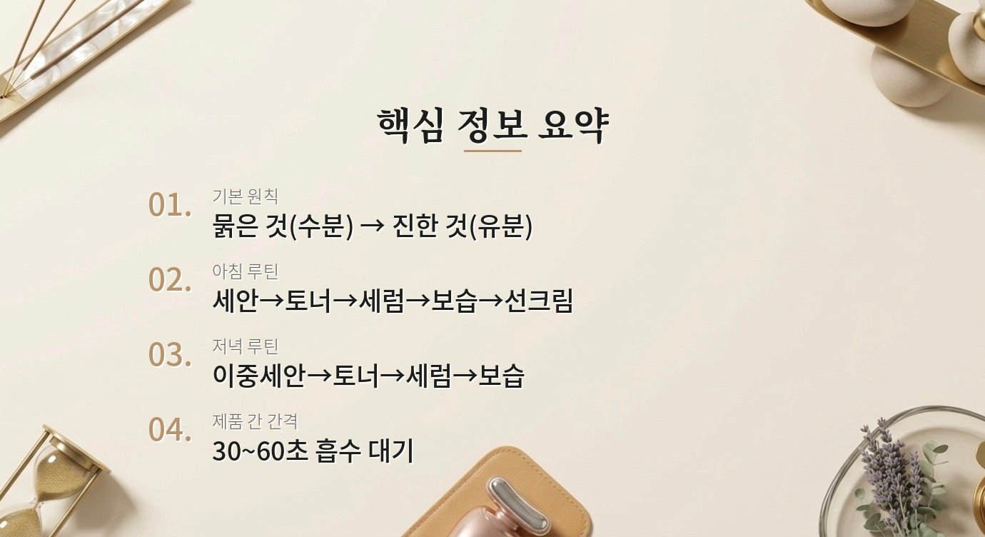 스킨케어 레이어링 순서, 제대로 알고 바르고 있나요? 핵심 정보