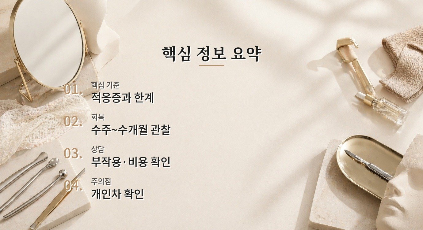 목거상 결과 안정화 시기와 재평가 기준 핵심 정보 요약 이미지