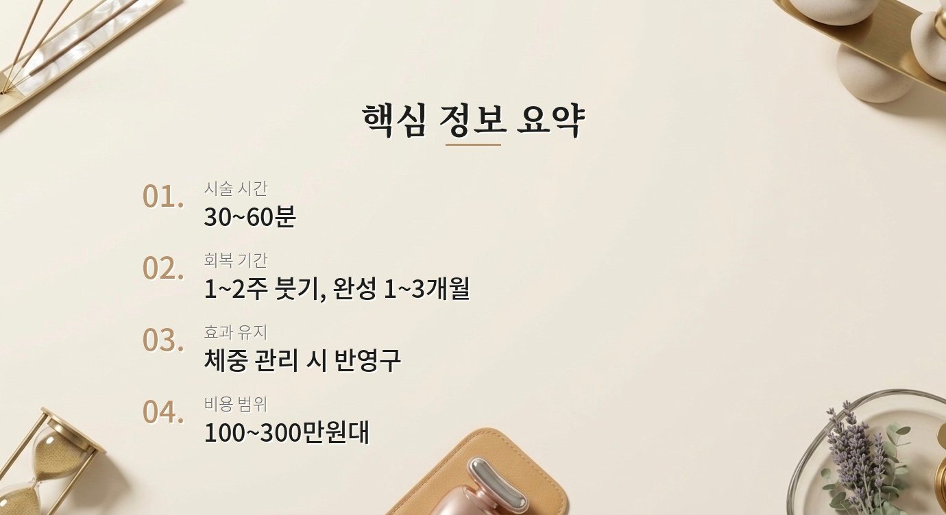 목·이중턱 지방흡입, 효과가 오래 유지되는 건가요? 핵심 정보
