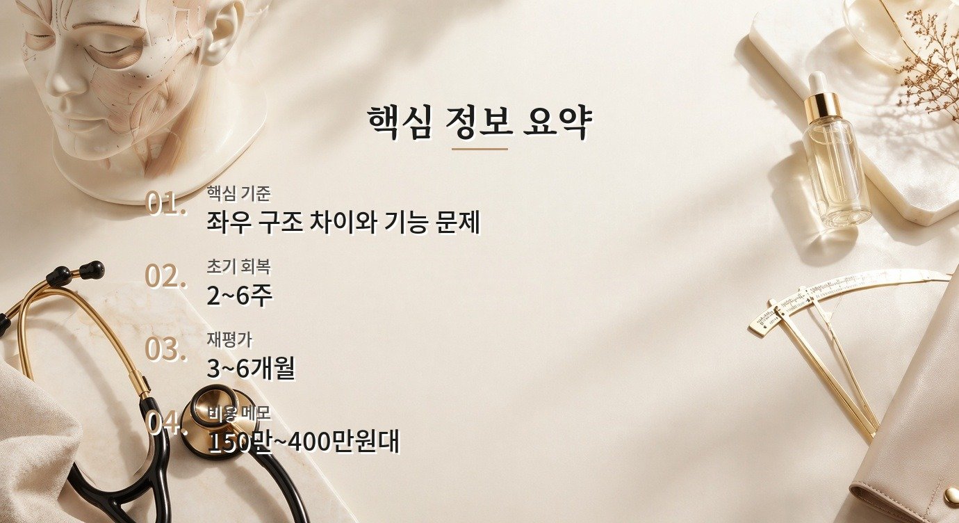 눈 비대칭 교정 부작용 신호와 병원 문의 기준 핵심 정보 요약 이미지