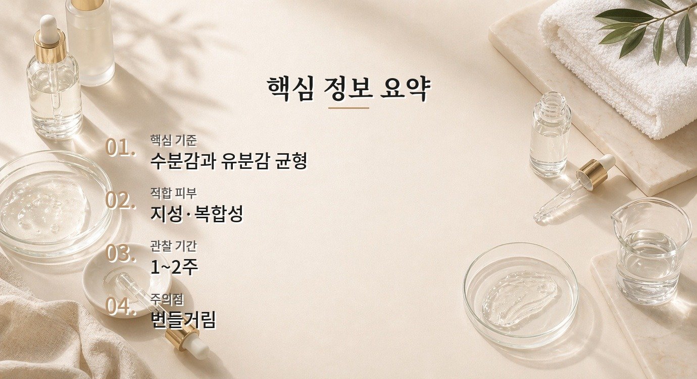 지성 피부 보습제 사용 후 어떤 반응이면 중단해야 하나요? 핵심 정보 요약 이미지
