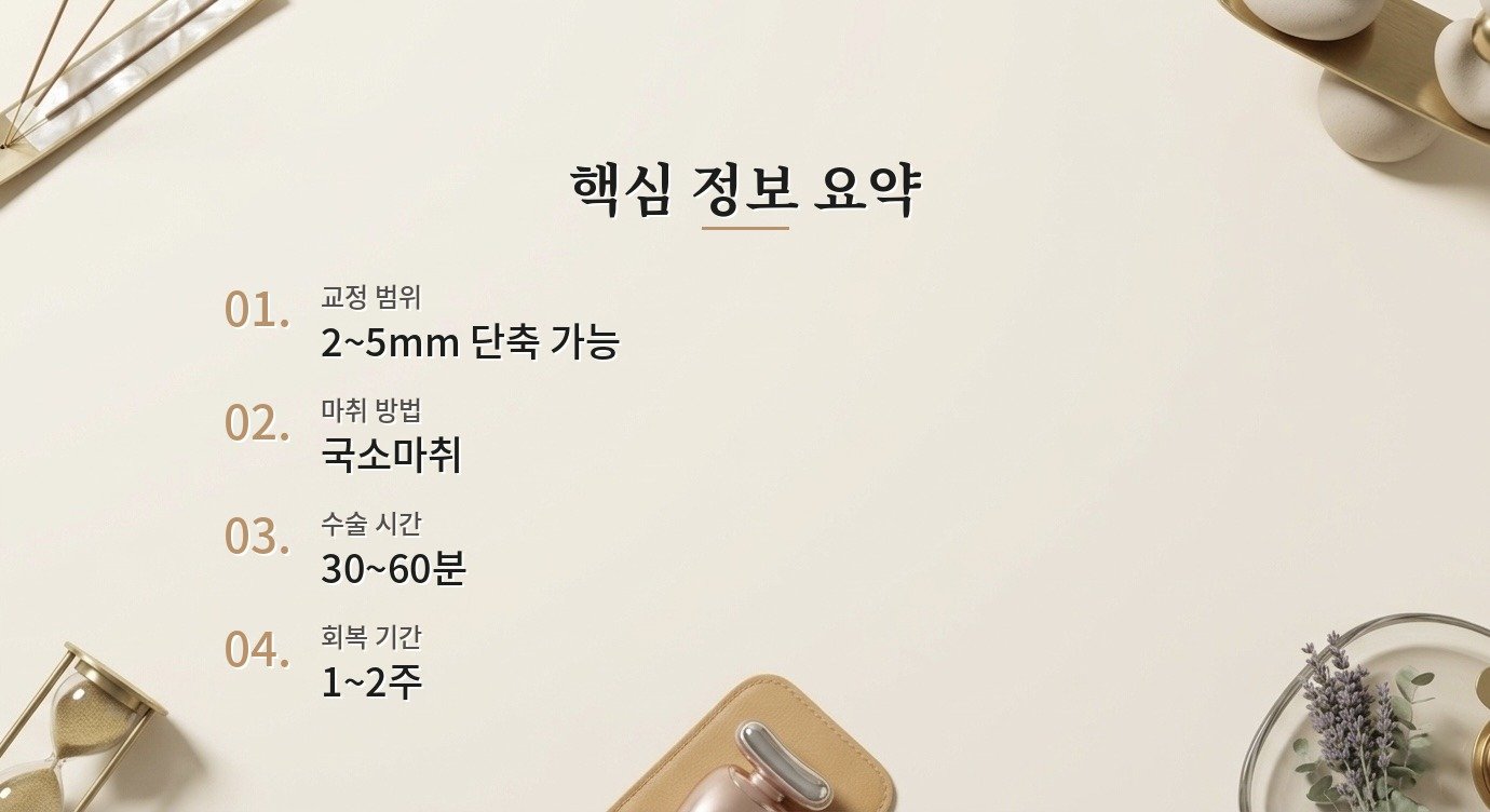 인중이 길어서 입이 늙어 보이는데, 인중 단축술로 개선이 가능한가요? 핵심 정보