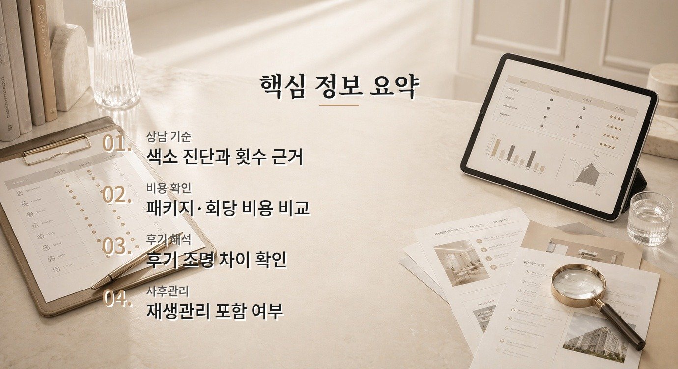 레이저토닝 병원 상담 예약 전 보는 선택 가이드 핵심 정보 요약 이미지