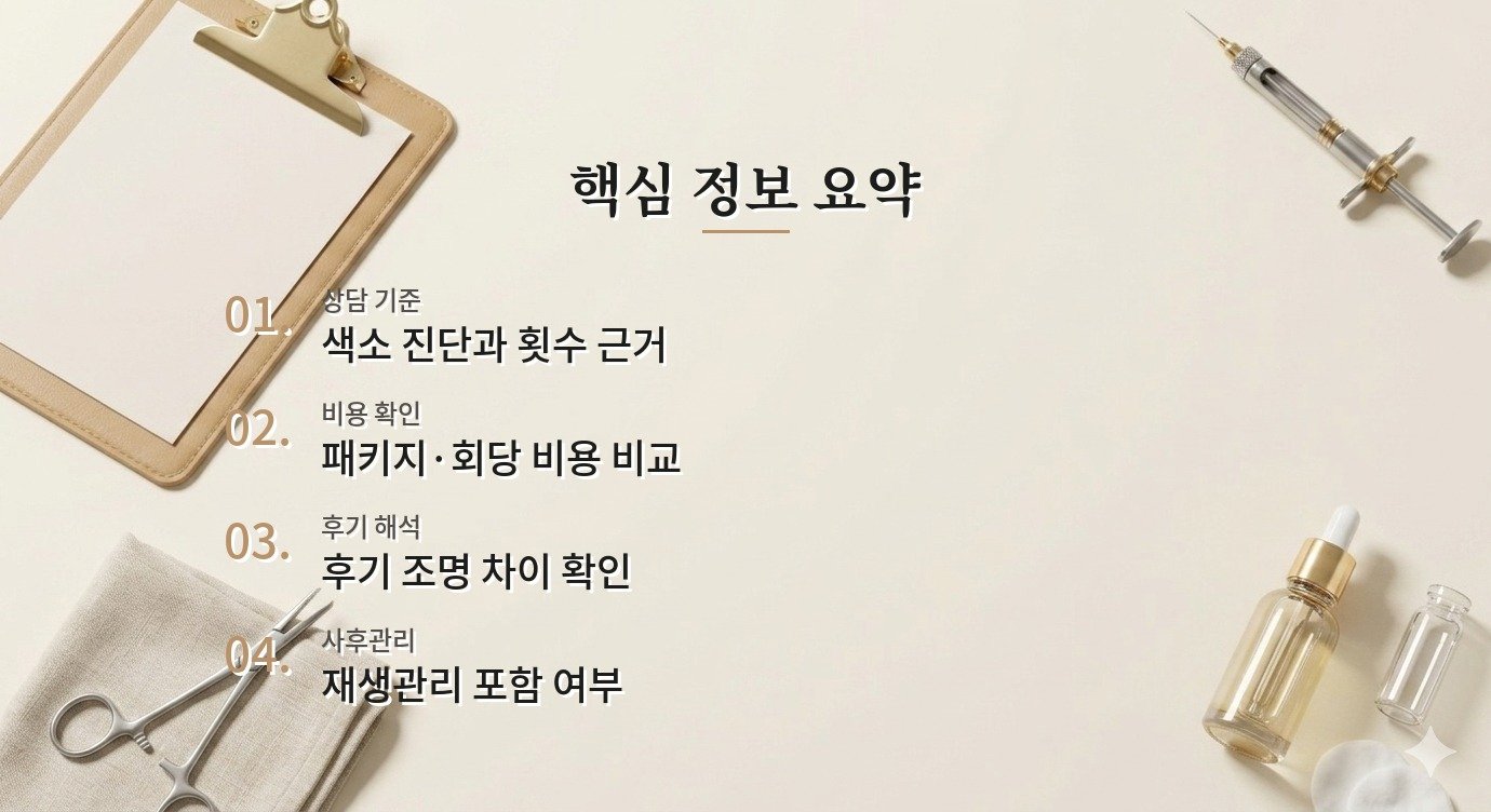 레이저토닝 병원 병원 상담 질문과 비교 기준 핵심 정보 요약 이미지