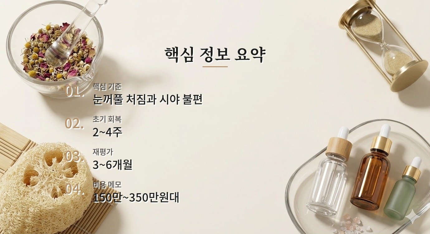 상안검 수술 후 부기·흉터 관찰 기준 정리 핵심 정보 요약 이미지