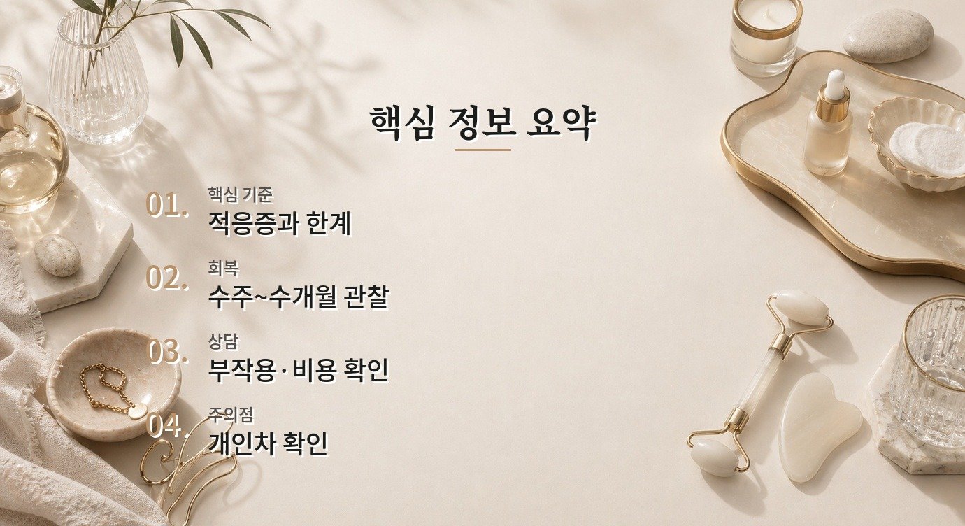 실리프팅 회복 과정에서 어떤 신호를 먼저 확인해야 하나요? 핵심 정보 요약 이미지
