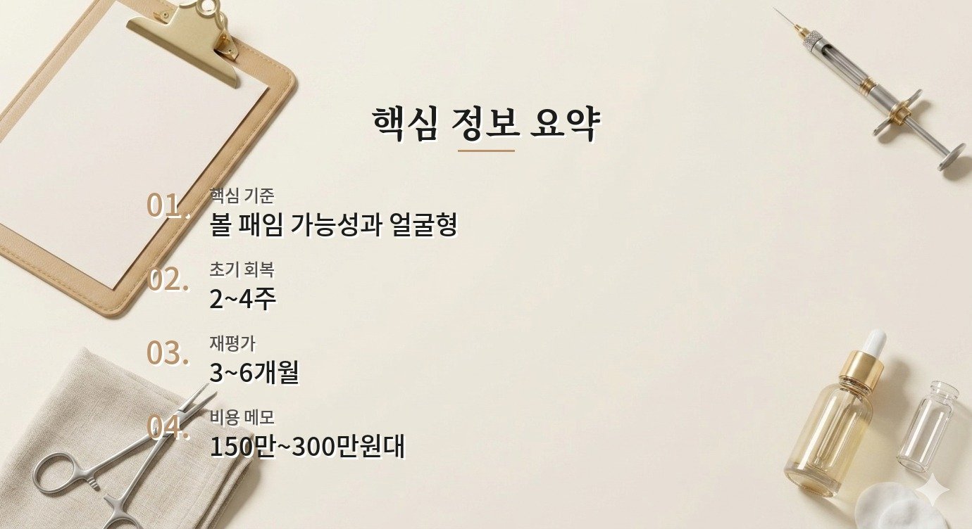 심부볼 제거 비용 차이와 상담 견적 비교 기준 핵심 정보 요약 이미지
