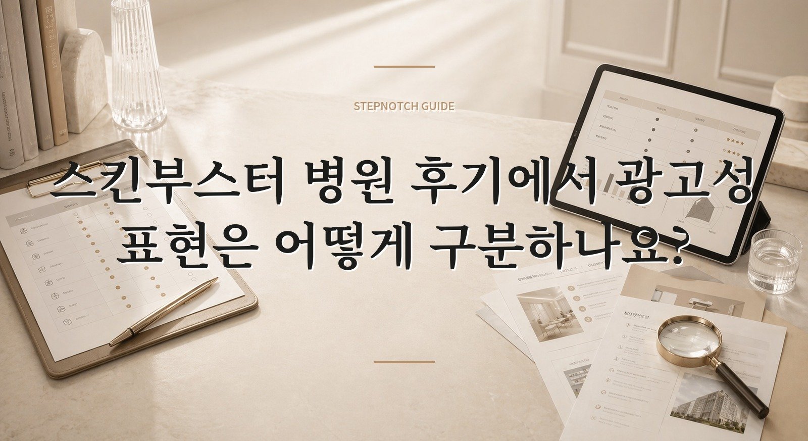 스킨부스터 병원 후기에서 광고성 표현은 어떻게 구분하나요? 대표 이미지