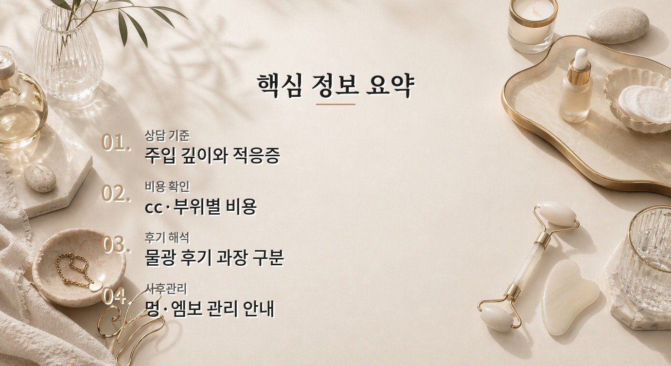 스킨부스터 병원 상담실에서 확인할 질문 체크리스트 핵심 정보 요약 이미지