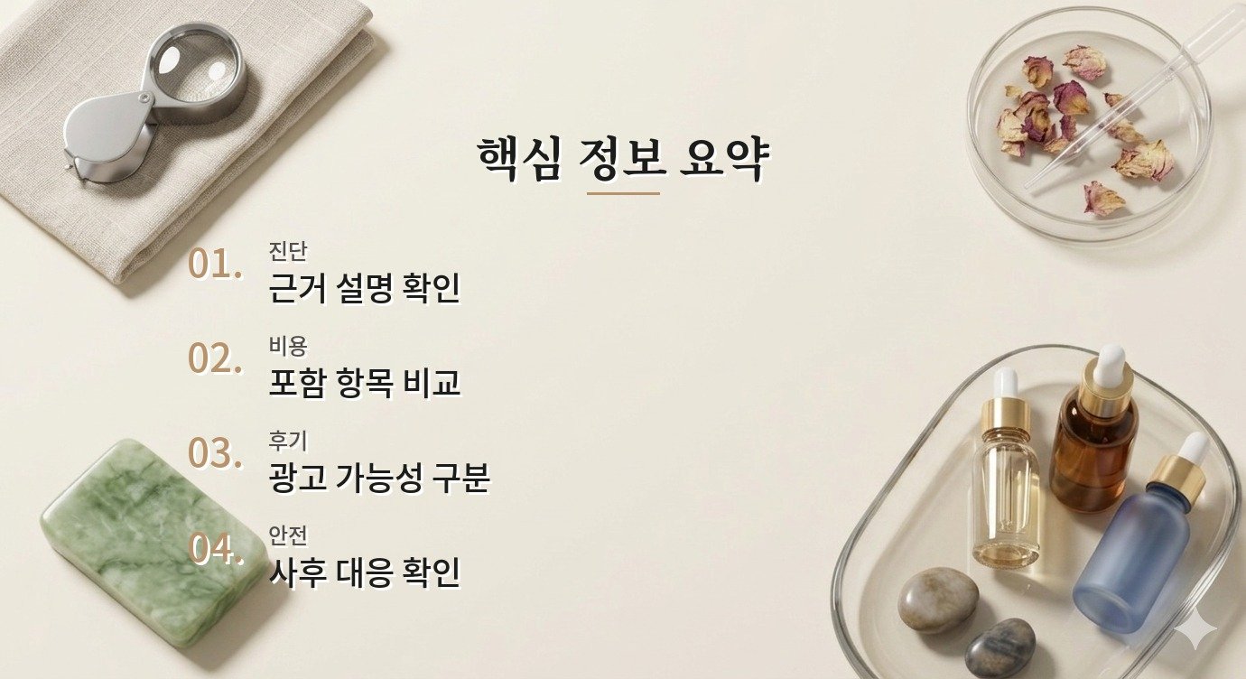 스킨부스터 병원 상담 전 확인할 안전 기준 핵심 정보 요약 이미지