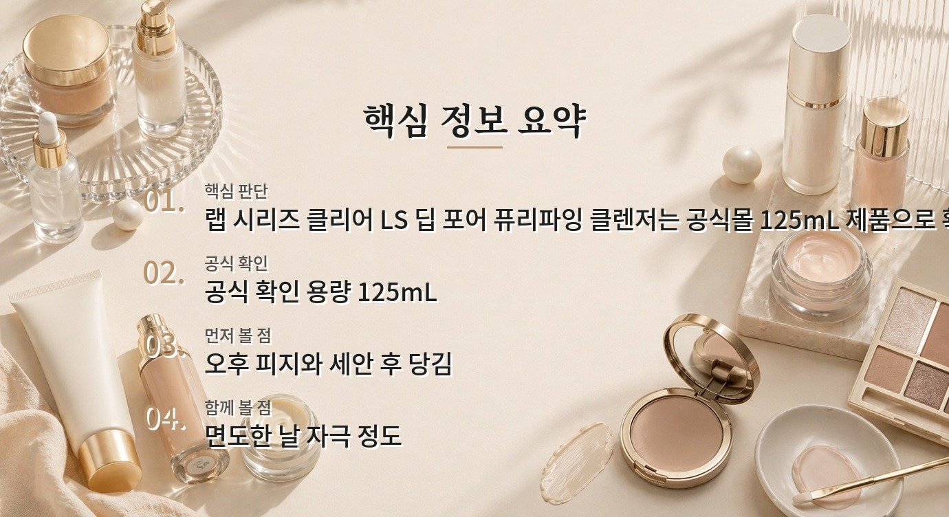 랩 시리즈 클리어 LS 딥 포어 퓨리파잉 클렌저는 지성 남자가 매일 써도 될까요? 비교 가이드