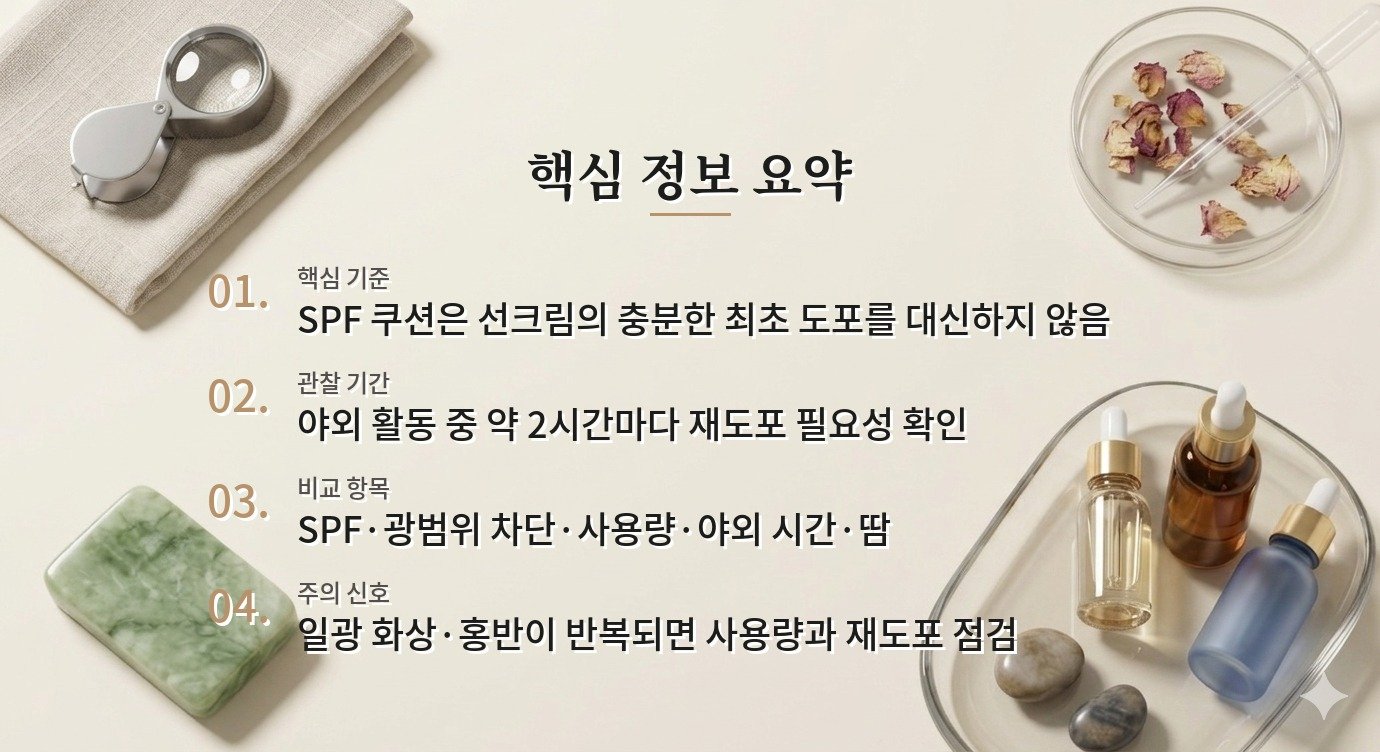 선크림 위에 쿠션을 덧바르면 자외선 차단력이 충분할까요? 비교 가이드