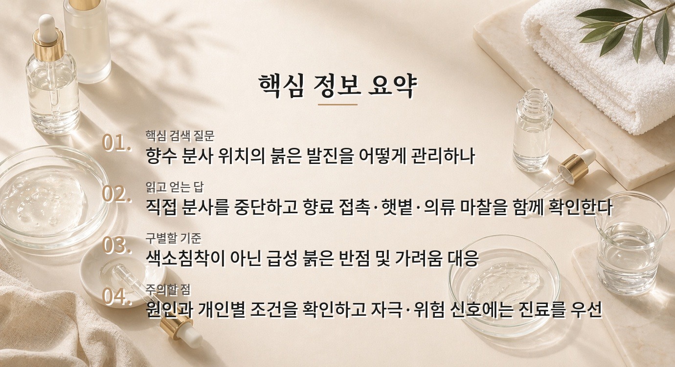 남자 목에 향수 뿌린 뒤 붉은 반점, 향료 반응인지 확인하는 방법 비교 가이드