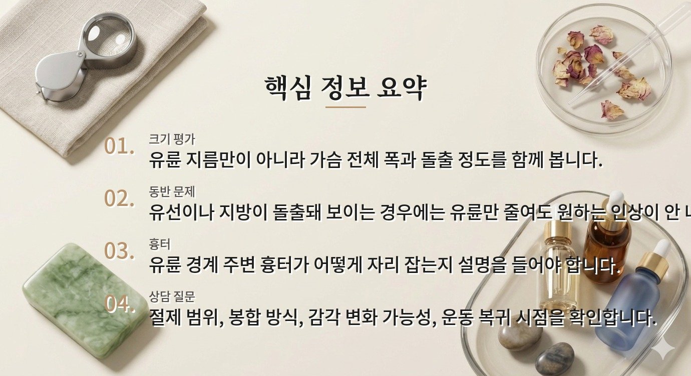 남자 유륜축소 전 지름만 줄이면 되는지, 흉터와 피부 여유를 함께 보는 이유 비교 가이드