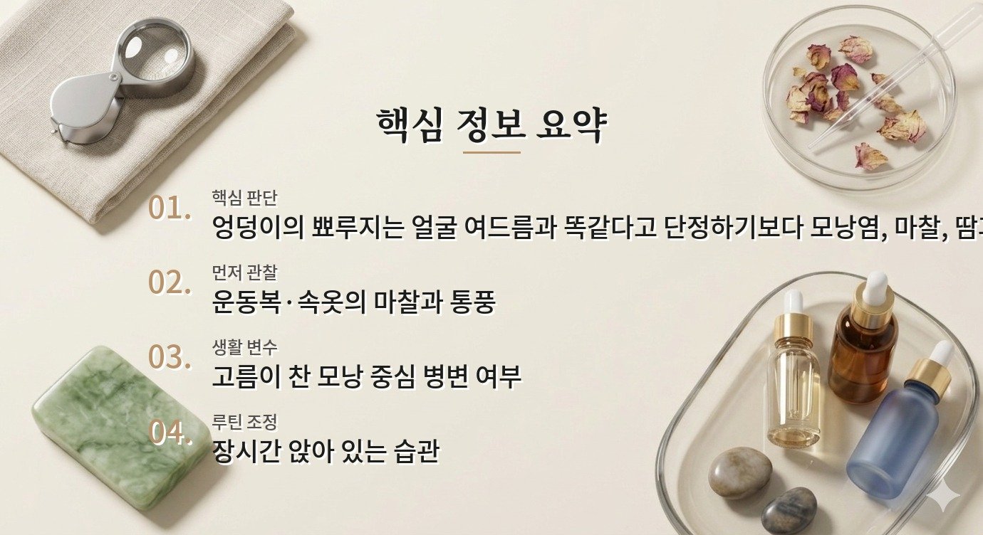남자 엉덩이 뾰루지, 여드름과 모낭염을 나눠 보는 생활 관리 비교 가이드