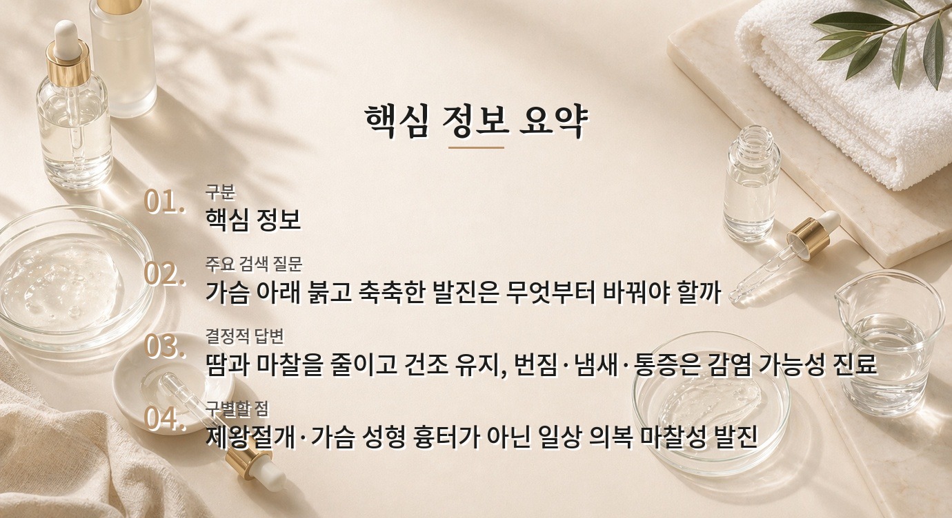 스포츠브라 밑 가슴 접히는 곳이 붉을 때, 땀띠와 짓무름 관리 비교 가이드