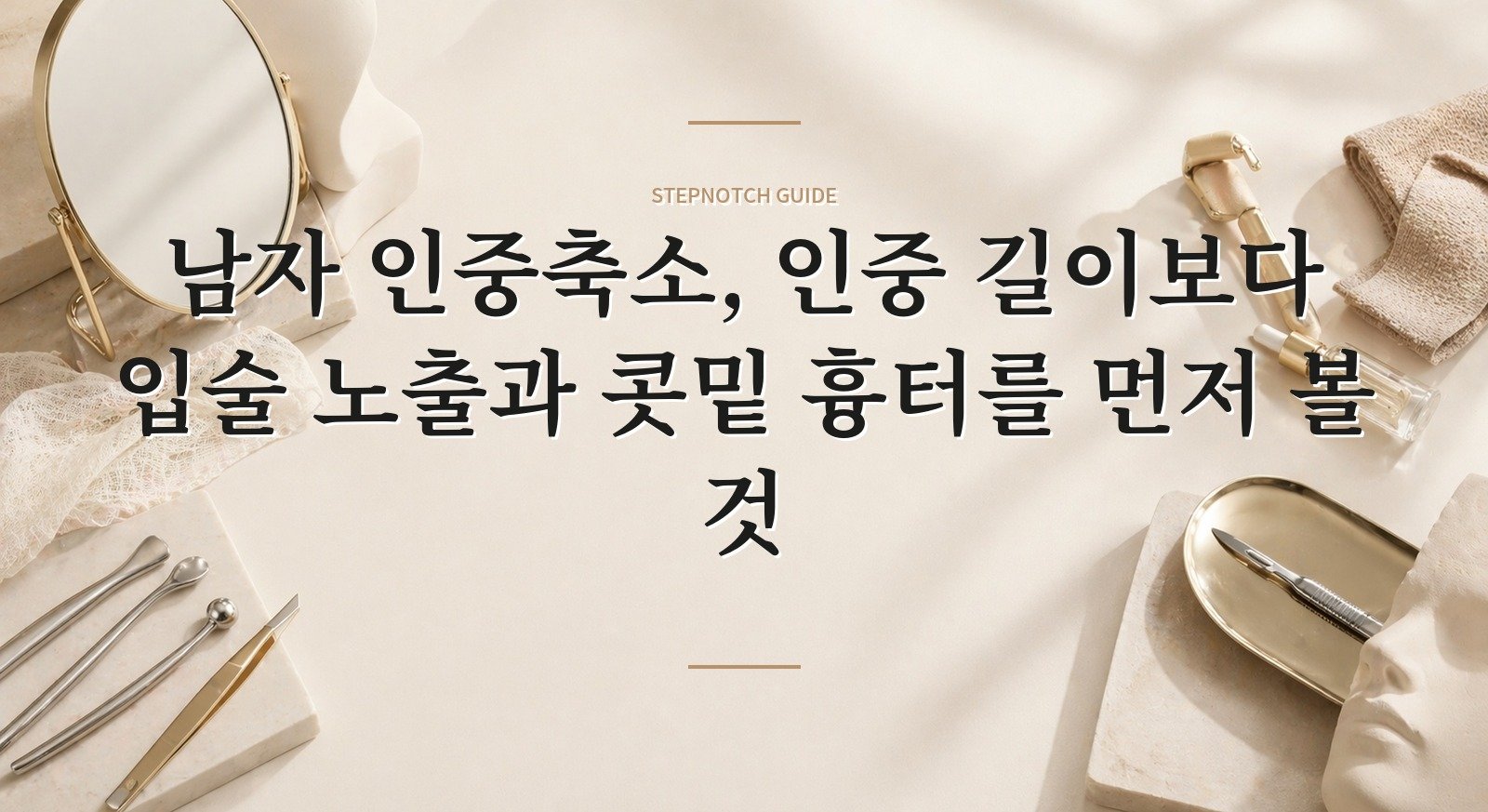 남자 인중축소, 인중 길이보다 입술 노출과 콧밑 흉터를 먼저 볼 것 썸네일