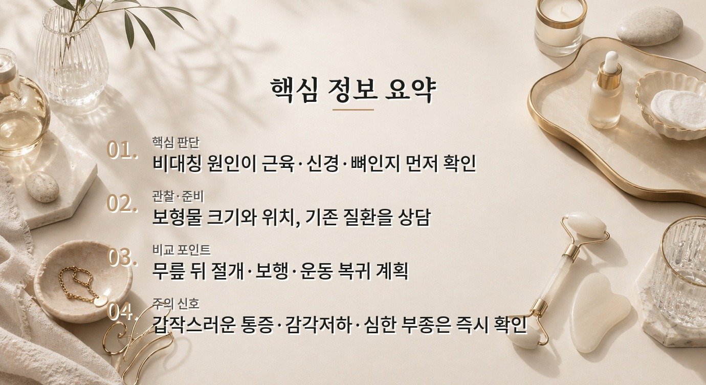 남자 종아리 보형물은 운동으로 좌우 비대칭이 안 잡힐 때 선택하나요? 비교 가이드