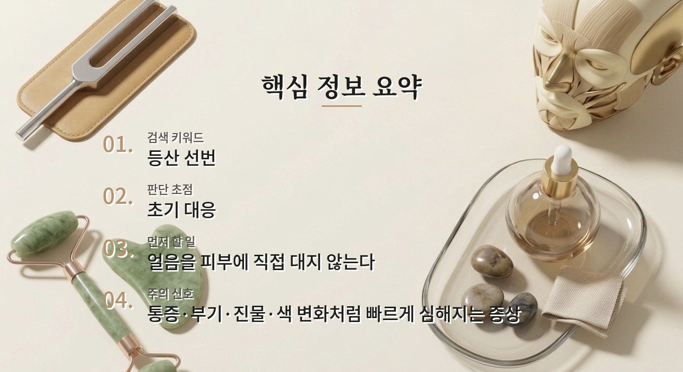 등산 후 코와 광대가 화끈거릴 때, 선번 초기 관리와 진료 신호 비교 가이드