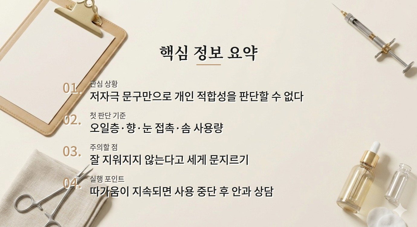 저자극 아이리무버 제품군 리뷰, 세정력과 눈가 마찰의 균형 비교 가이드