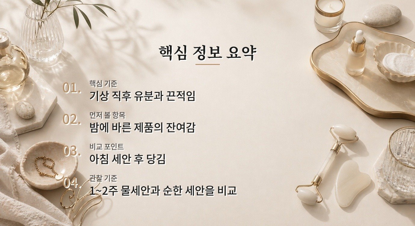 아침 물세안만 해도 되는 남자 피부, 지성과 건성에서 판단이 다른 이유 비교 가이드