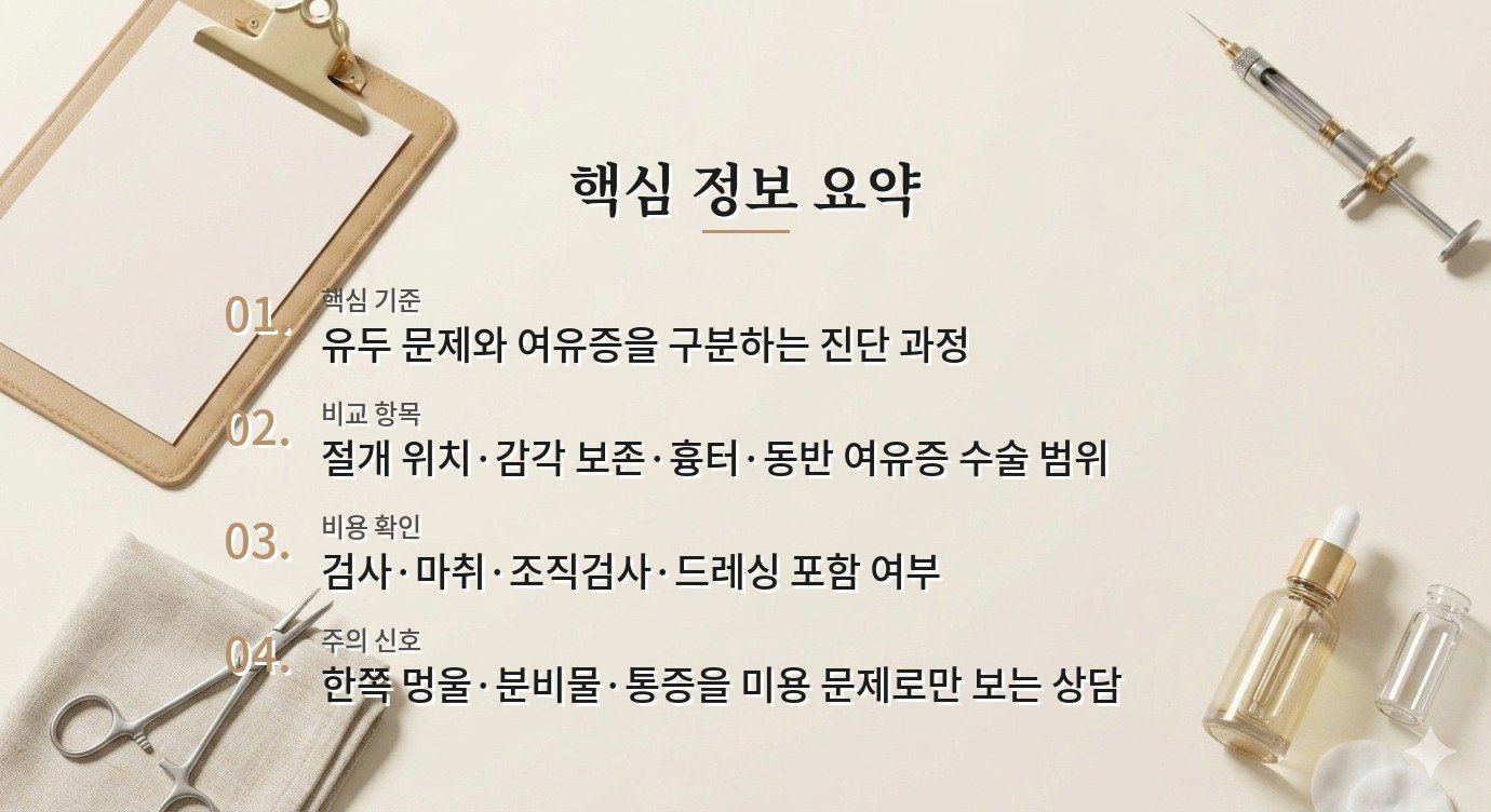 남자 유두축소 병원, 여유증 검사와 절개 흉터 설명을 같이 봐야 하는 이유 비교 가이드