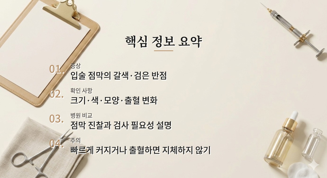 남자 입술 안쪽 검은 점 병원 선택, 색소병변의 변화 기록을 보는 이유 비교 가이드