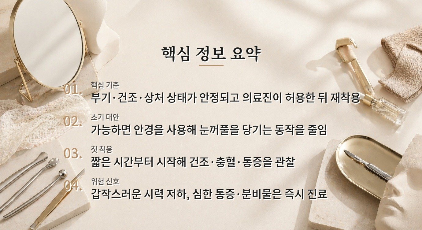 눈성형 후 콘택트렌즈는 언제 다시 낄 수 있나요? 비교 가이드