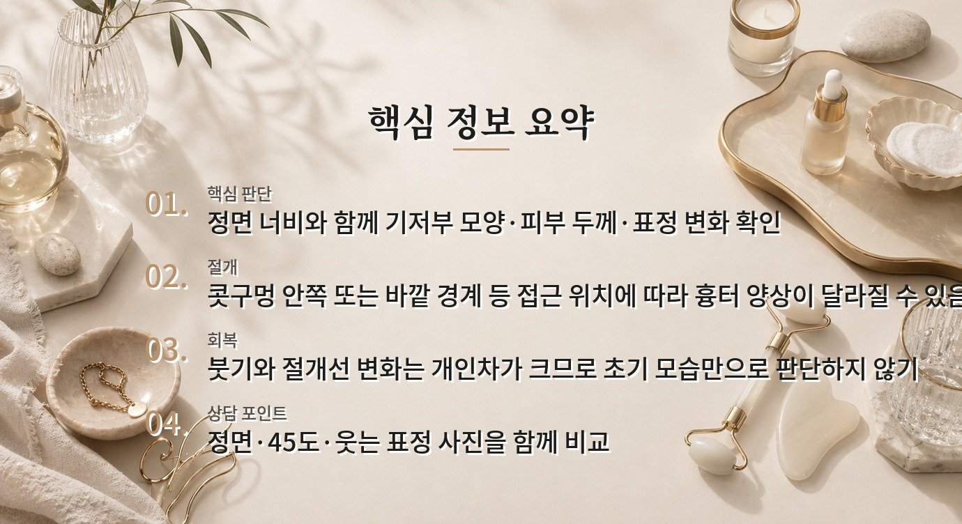 콧볼축소 수술, 절개 위치별 흉터와 웃을 때 비대칭을 보는 포인트 비교 가이드