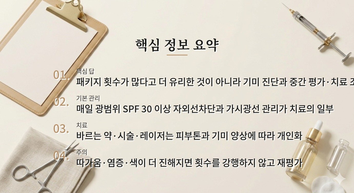 기미 치료 병원에서 패키지 횟수가 많으면 더 유리한가요? 비교 가이드